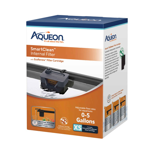 Aqueon QuietFlow SmartClean Internal Aquarium Filter, X-Small