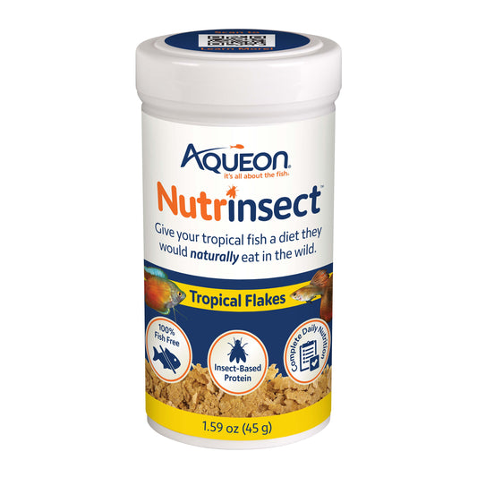 Aqueon Nutrinsect Fish-Free Fish Food Tropical Flakes