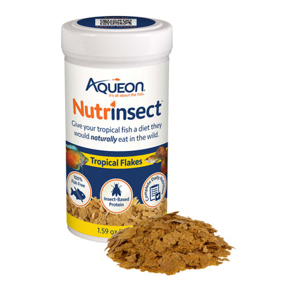 Aqueon Nutrinsect Fish-Free Fish Food Tropical Flakes