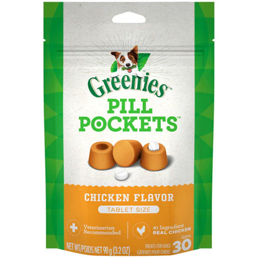 Greenies Pill Pockets Canine Real Chicken Flavor Dog Treats Tablet Size, 30 Count
