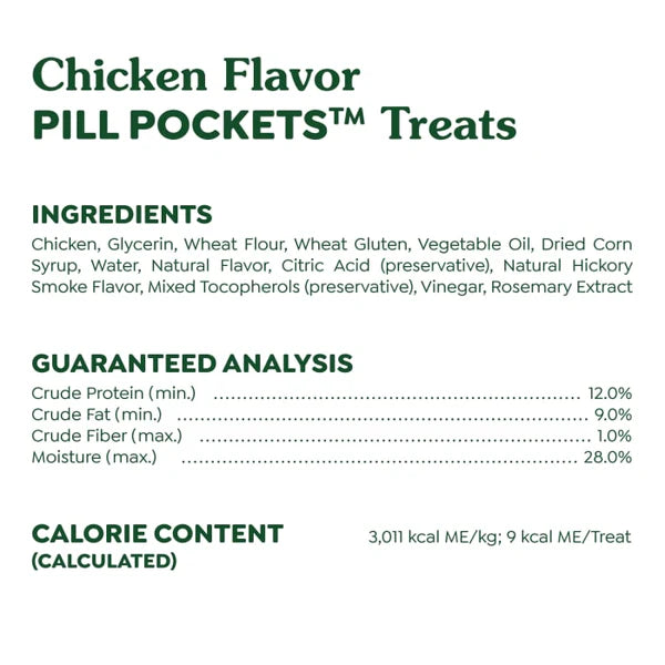 Greenies Pill Pockets Canine Real Chicken Flavor Dog Treats Tablet Size, 30 Count