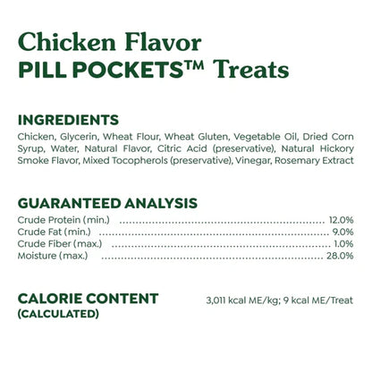 Greenies Pill Pockets Canine Real Chicken Flavor Dog Treats Tablet Size, 30 Count