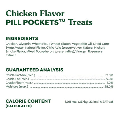 Greenies Pill Pockets Canine Real Chicken Flavor Dog Treats Capsule Size, 30 Count
