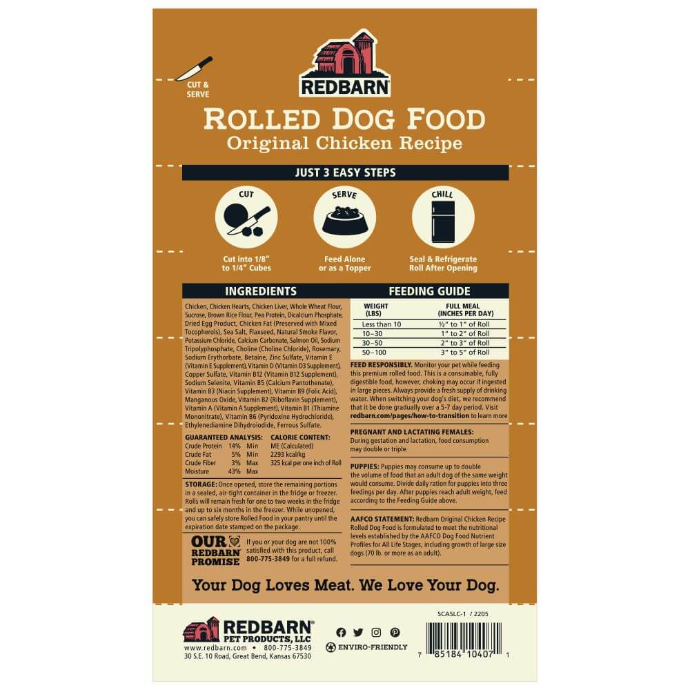 Redbarn Naturals Chicken Recipe Dog Food Roll