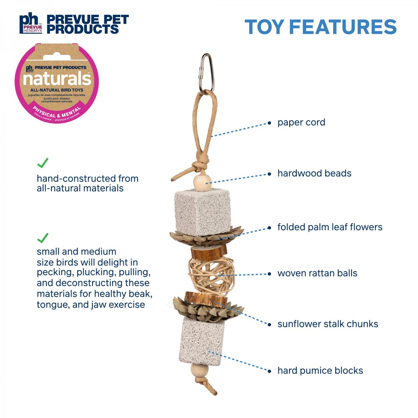 Prevue Naturals Lava Cruncher Bird Toy
