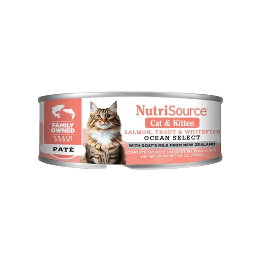 Nutrisource Grain Free Salmon, Trout & Whitefish Ocean Select Cat & Kitten Food 5.5 oz Can