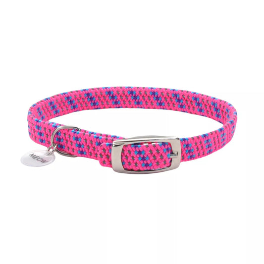 ElastaCat Reflective Safety Stretch Collar with Reflective Charm, Pink