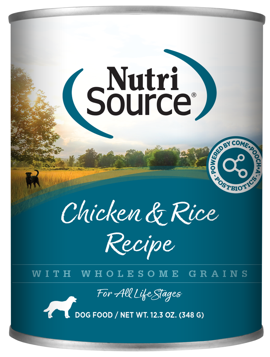 NutriSource Chicken & Rice Recipe Canned Dog Food 12.3 oz