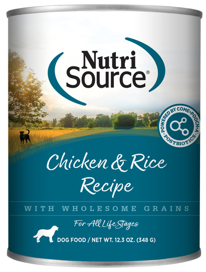 NutriSource Chicken & Rice Recipe Canned Dog Food 12.3 oz