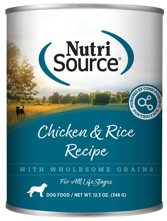 NutriSource Chicken & Rice Recipe Canned Dog Food 12.3 oz
