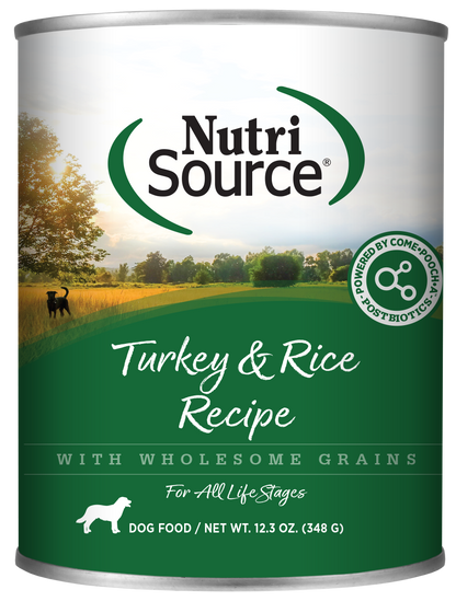 NutriSource Turkey & Rice Recipe Canned Dog Food 12.3 oz
