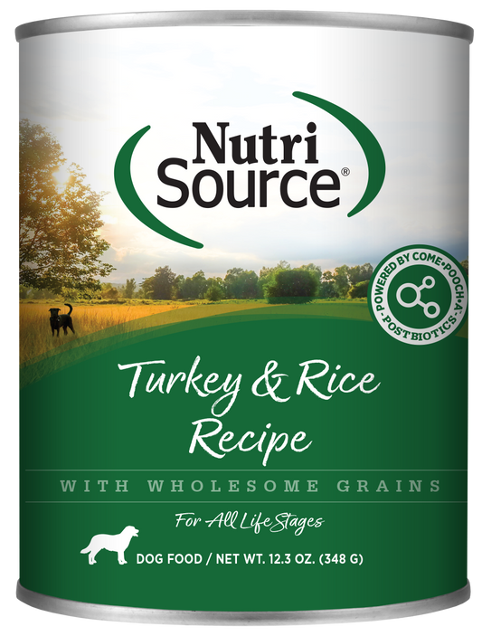 NutriSource Turkey & Rice Recipe Canned Dog Food 12.3 oz