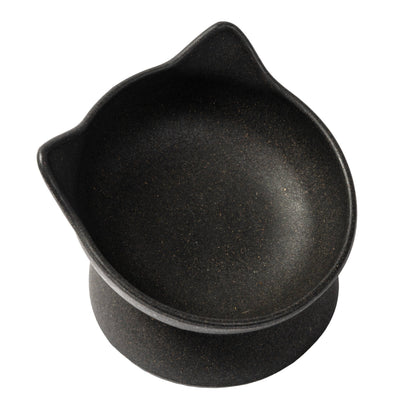 Archie Bamboo Tilt Cat Bowl: Stone Grey