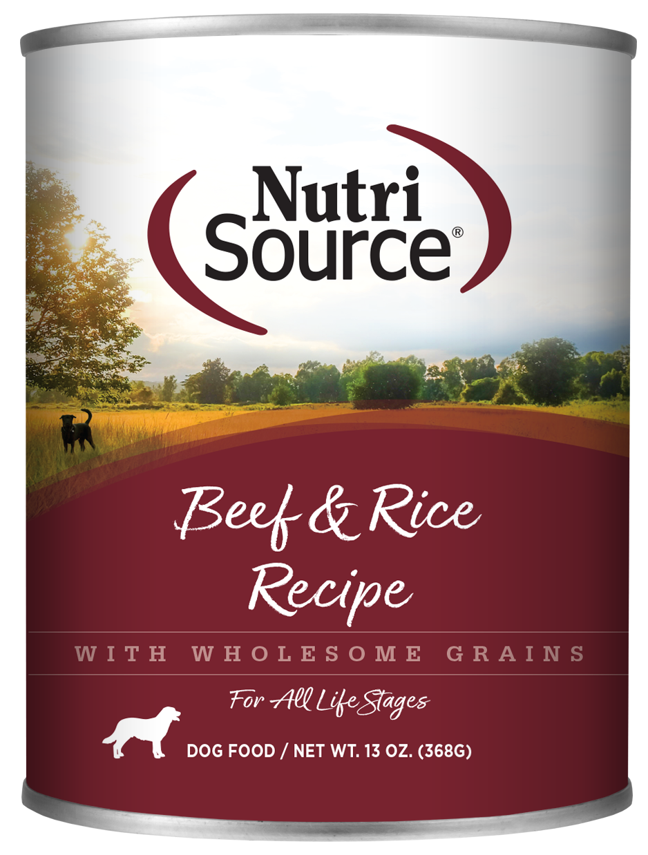 NutriSource Beef & Rice Recipe Canned Dog Food 13 oz