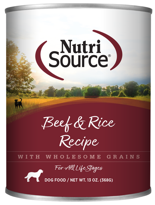 NutriSource Beef & Rice Recipe Canned Dog Food 13 oz