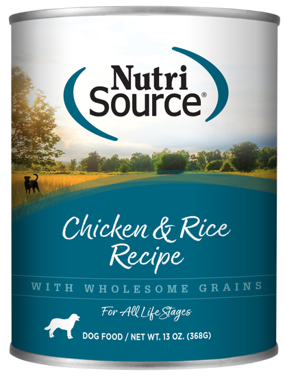 NutriSource Chicken & Rice Recipe Canned Dog Food 13 oz