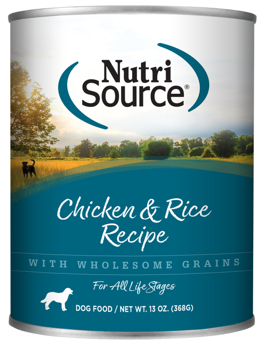 NutriSource Chicken & Rice Recipe Canned Dog Food 13 oz