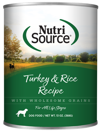 NutriSource Turkey & Rice Recipe Canned Dog Food 13 oz