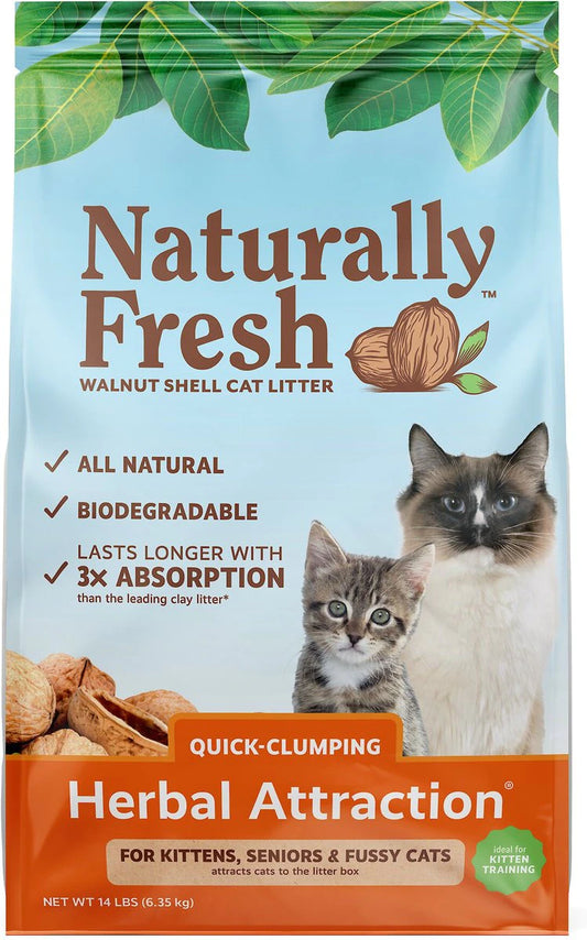 Naturally Fresh Herbal Attraction Scented Clumping Walnut Cat Litter