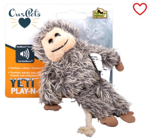 OurPets Play-N-Squeak Yeti Cat Toy