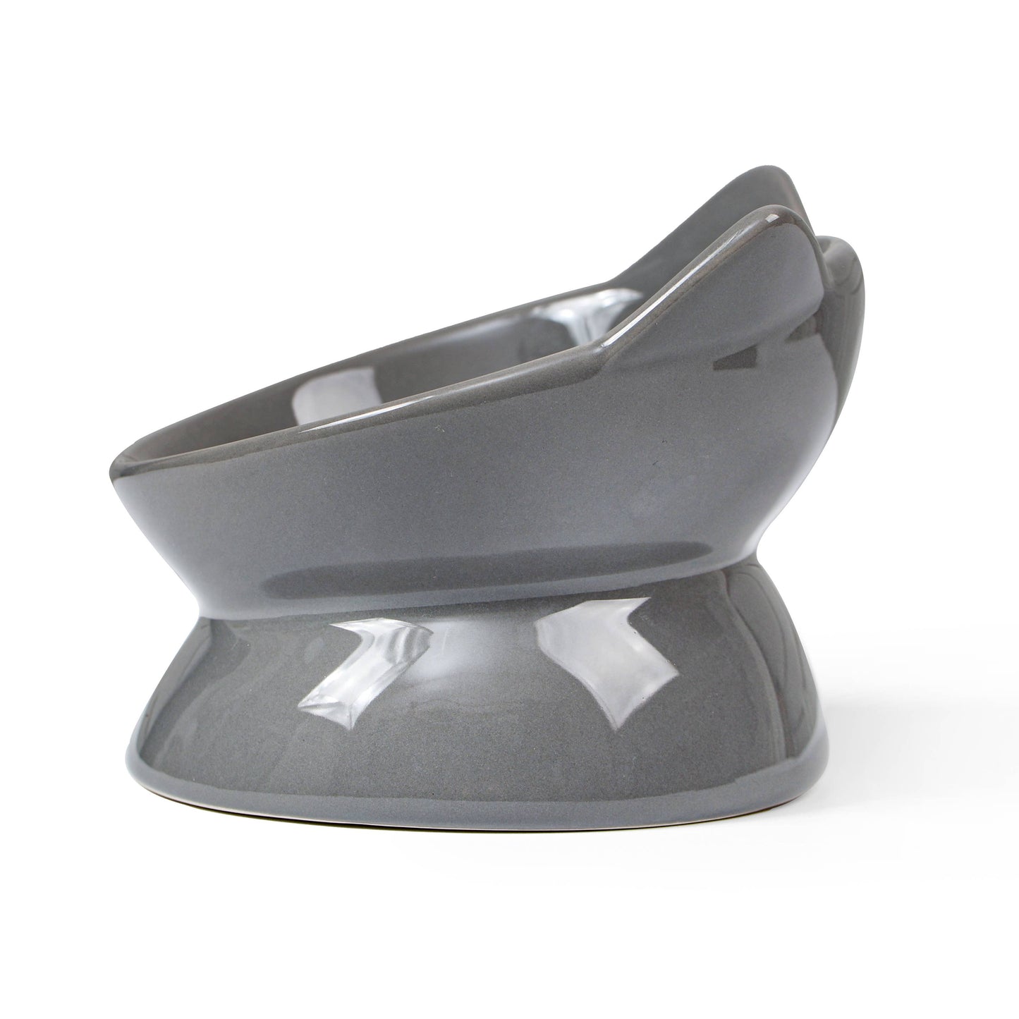 Oscar Tilt Cat Dish: Gray