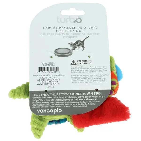 Turbo by Coastal Whimsy Fish & Turtle Cat Toy