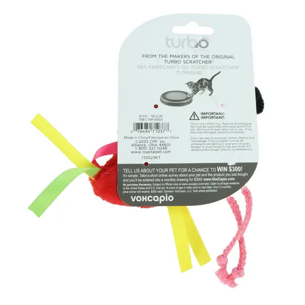 Turbo by Coastal Whimsy Tropical Birds Cat Toy