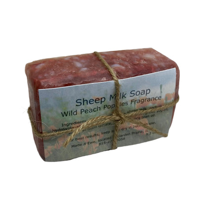 Made 4 Ewe Sheep Milk Soap, Wild Peach Poppies 5.5 oz