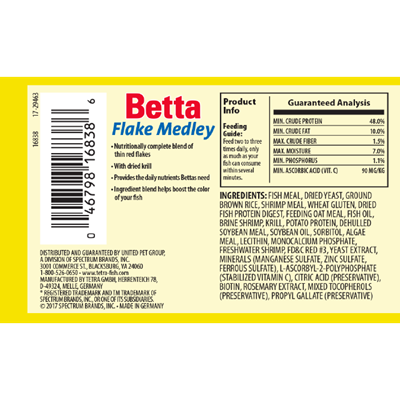 Tetra BettaMin Tropical Medley Color Enhancing Fish Food, .81 oz.