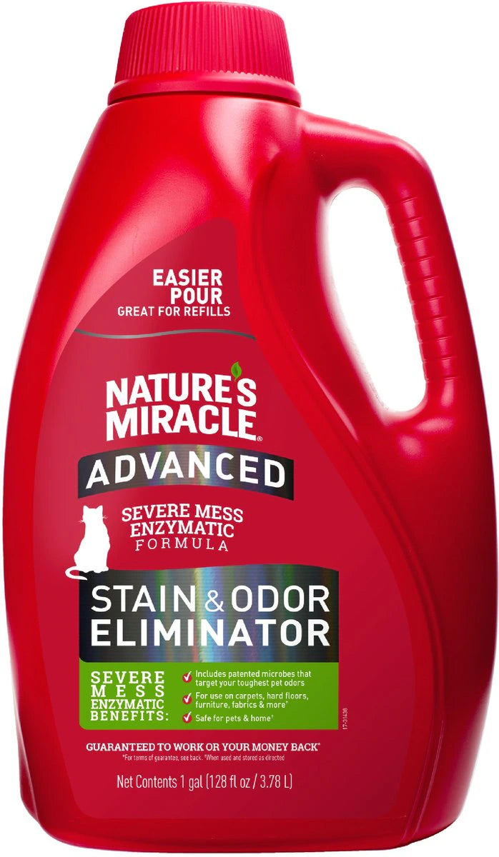 Nature's Miracle Advanced Cat Enzymatic Stain Remover & Odor Eliminator Refill, 1 gal bottle