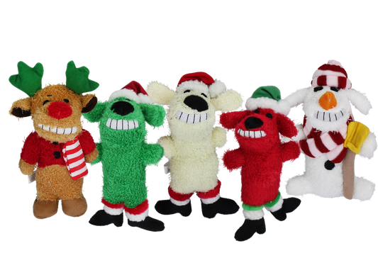 Multipet Holiday Loofa Dog Toy 6" Assorted