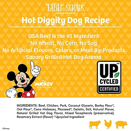 Disney Table Scraps Mickey & Friends Hot Diggity Dog Recipe Jerky Dog Treats 5 oz. Bag