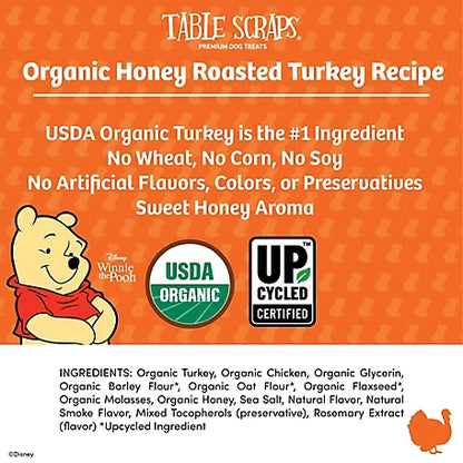 Disney Table Scraps Winnie the Pooh Organic Honey Roasted Turkey Recipe Jerky Dog Treats 5 oz. Bag