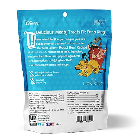 Disney Table Scraps Lion King Roast Beef Recipe Jerky Dog Treats 5 oz. Bag