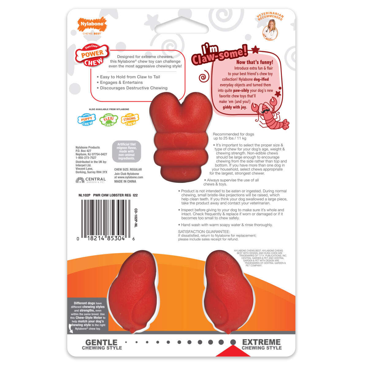 Nylabone Power Chew Lobster Dog Toy