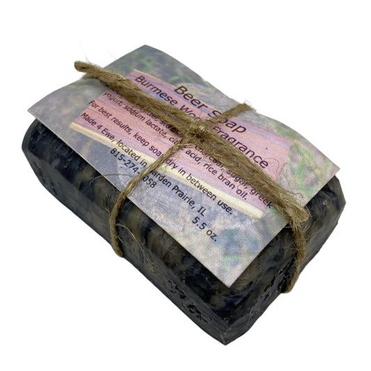 Made 4 Ewe Beer Soap, Burmese Wood 5.5 oz