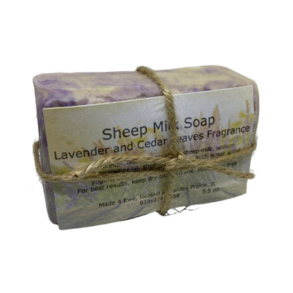 Made 4 Ewe Sheep Milk Soap, Lavender and Cedar Leaves 5.5 oz