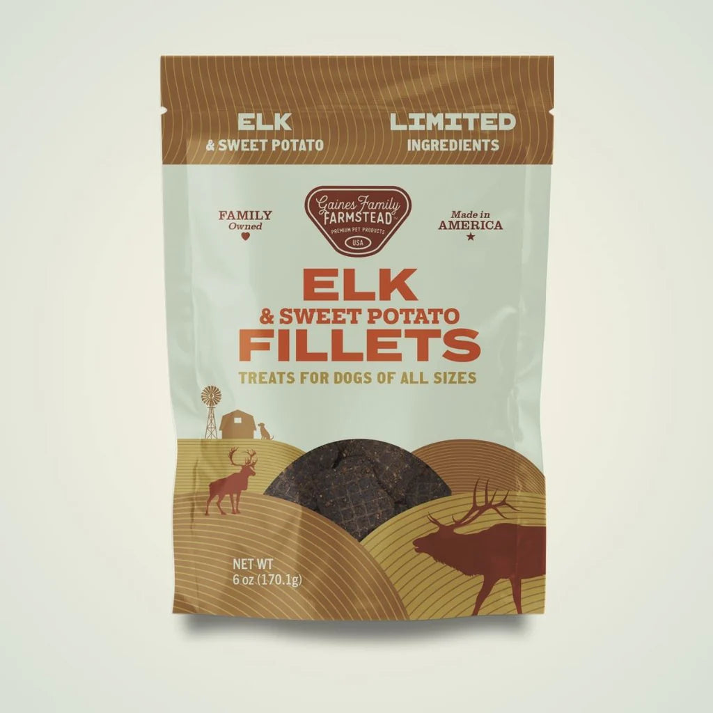 Gaines Family Farmstead Elk & Sweet Potato Fillets Dog Treats, 6 oz