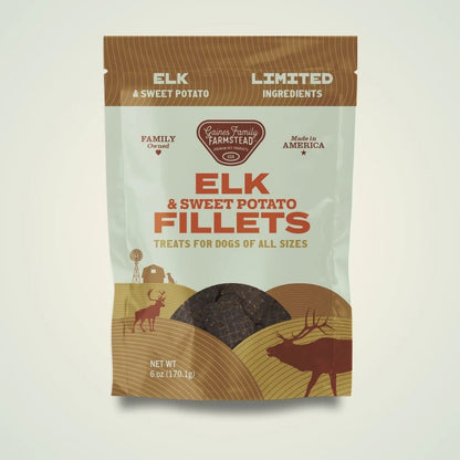 Gaines Family Farmstead Elk & Sweet Potato Fillets Dog Treats, 6 oz