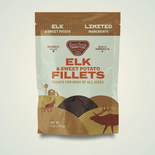 Gaines Family Farmstead Elk & Sweet Potato Fillets Dog Treats, 6 oz