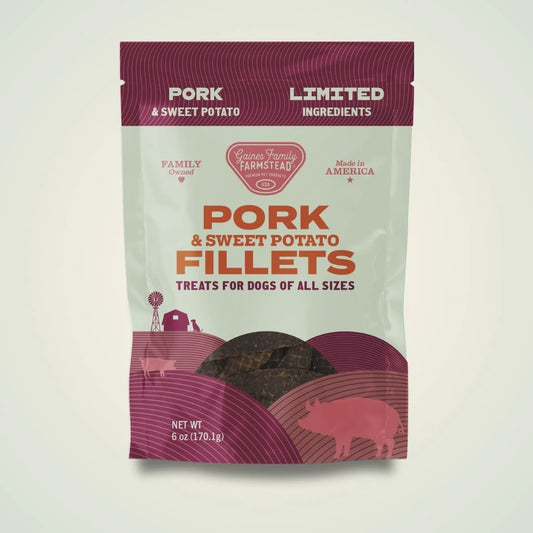 Gaines Family Farmstead Pork & Sweet Potato Fillets Dog Treats, 6 oz