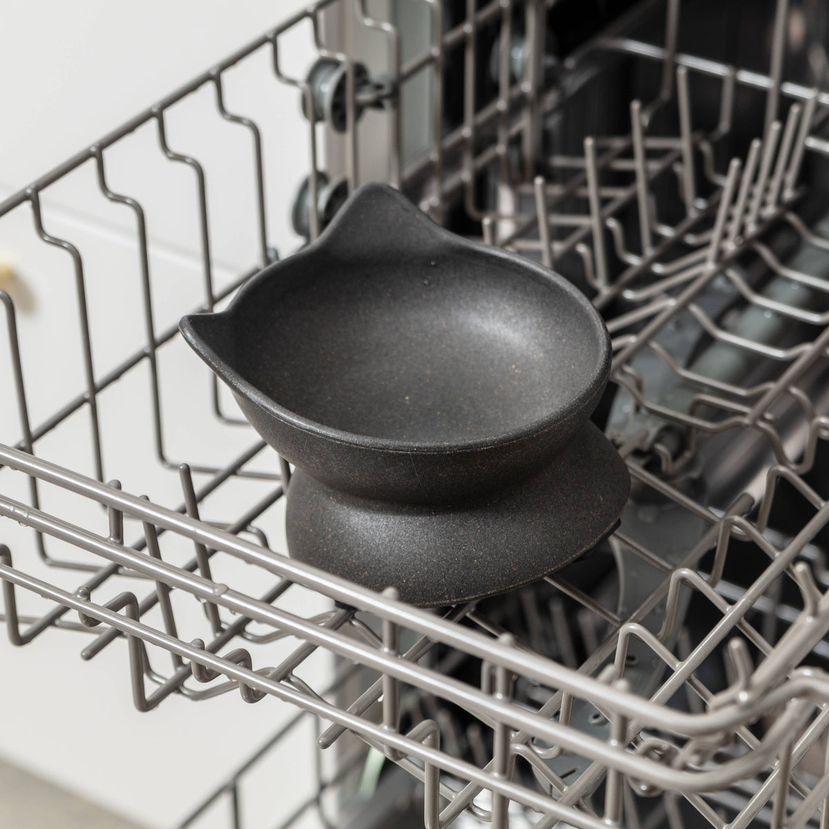 Archie Bamboo Tilt Cat Bowl: Stone Grey