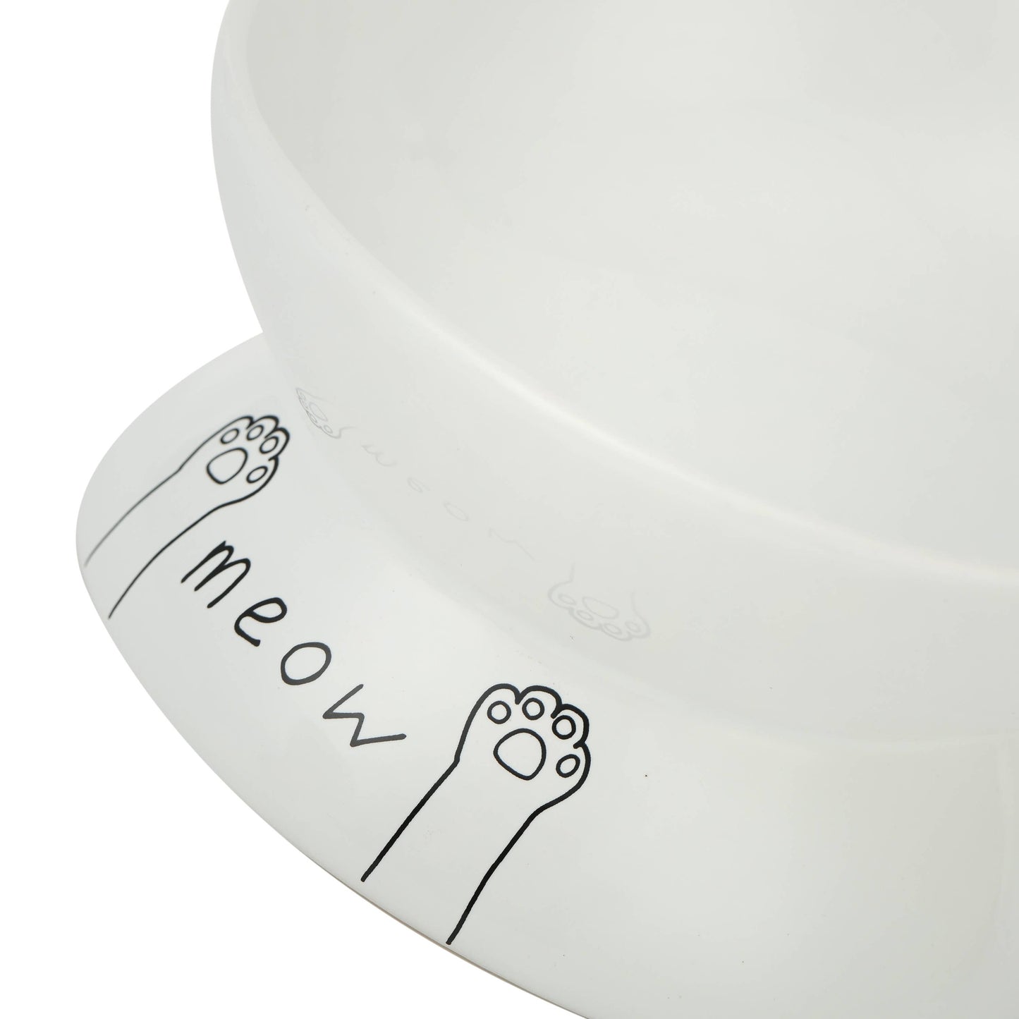Meow Elevated Ceramic Cat Dish - Ideal For Food Or Water: Black / Standard