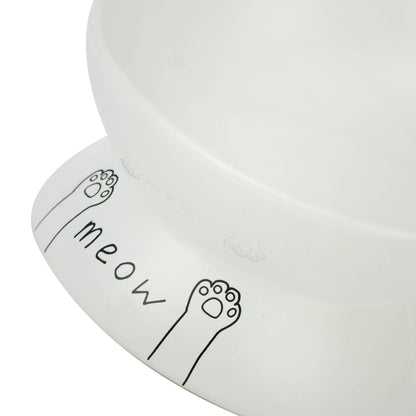 Meow Elevated Ceramic Cat Dish - Ideal For Food Or Water: Black / Standard