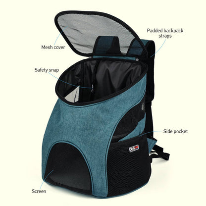 Dogline Pet Carrier Pack: Beige / S 8.5” x W 11.6” x H 13.8”