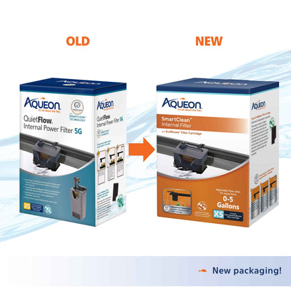 Aqueon QuietFlow SmartClean Internal Aquarium Filter, X-Small
