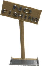 Load image into Gallery viewer, No Fishing Sign Aquarium Ornament, 3D Printed
