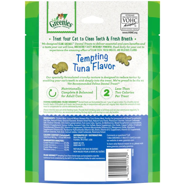 Feline Greenies Tempting Tuna Flavored Dental Treats Mega Size