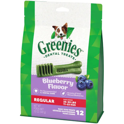 Greenies Bursting Blueberry Regular Dental Dog Treats, 12 Count