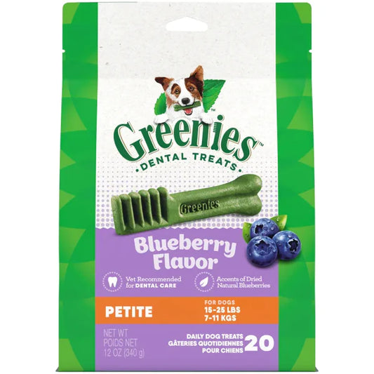 Greenies Blueberry Flavor Petite Dog Dental Chews, 20 Count